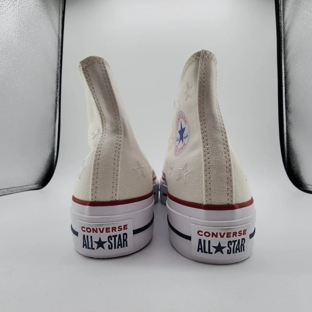 Converse Chuck Taylor All Star Lift Platform Womens 8‎ Vintage White Stars NEW